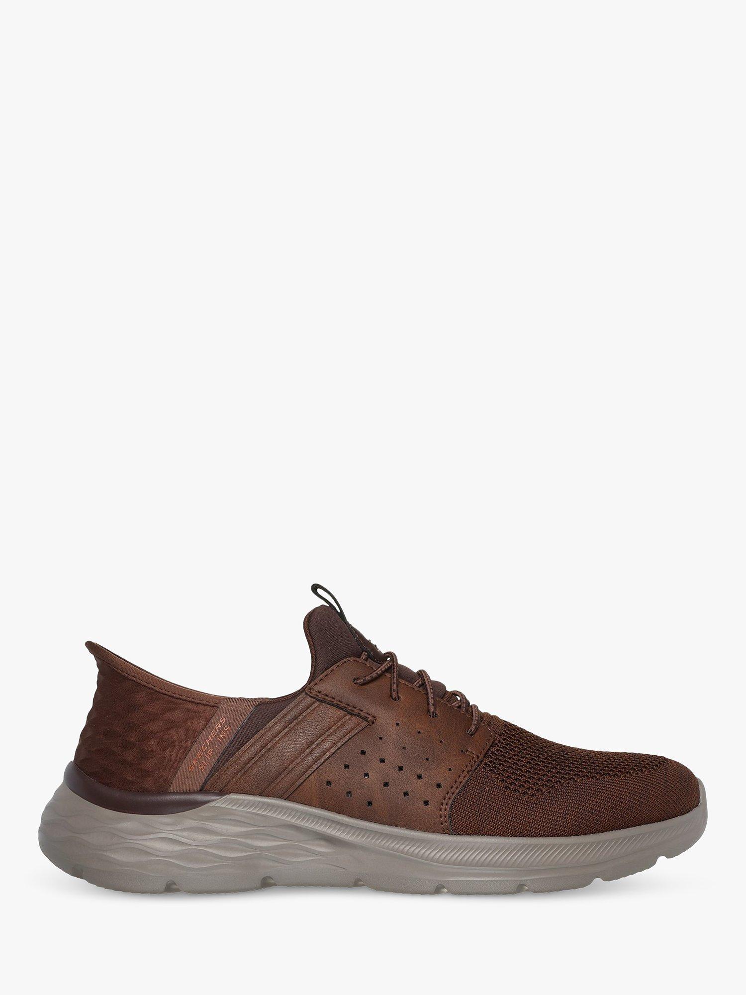 Skechers Garner Newick Relaxed Fit Trainers, Dark Brown