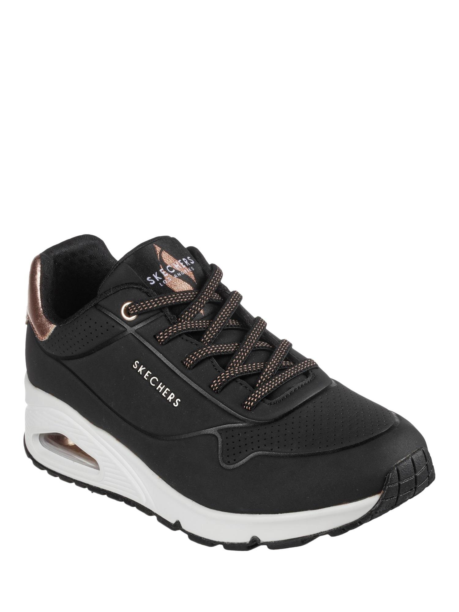 Product image 2 of 4, which shows Skechers Uno Shimmer Away Trainers, Black, 5