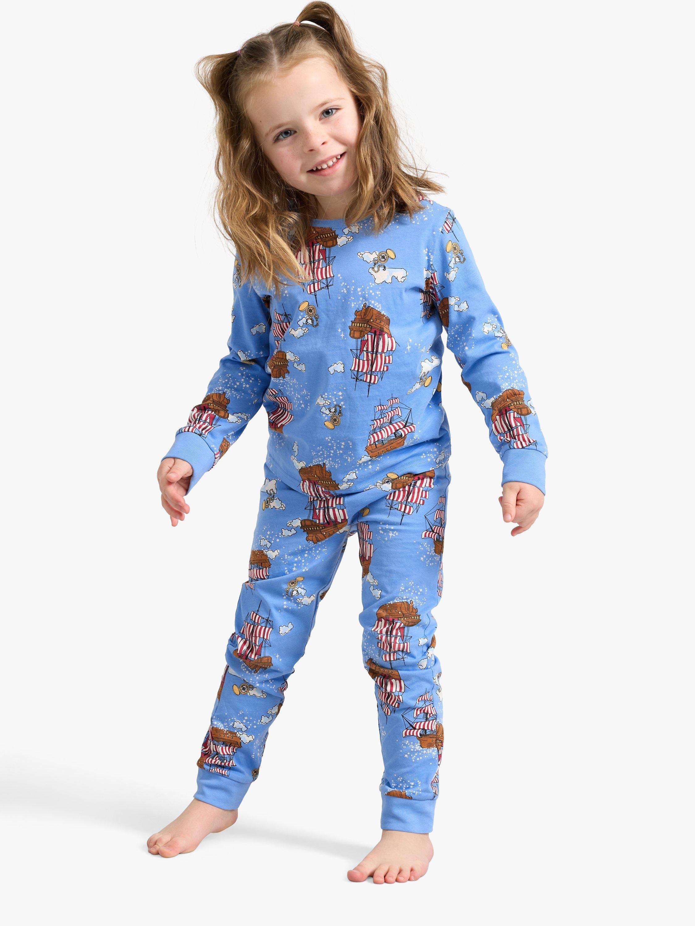 Lindex Kids' Unisex Print Pyjamas, Ships/Dusty Blue