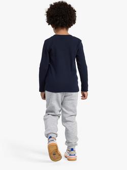 Lindex Kids' Basic Organic Cotton Blend Long Sleeve T-Shirt, Dark Navy - view 2, Dark Navy