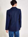 Monsoon Mabel Linen Blend Jacket, Navy