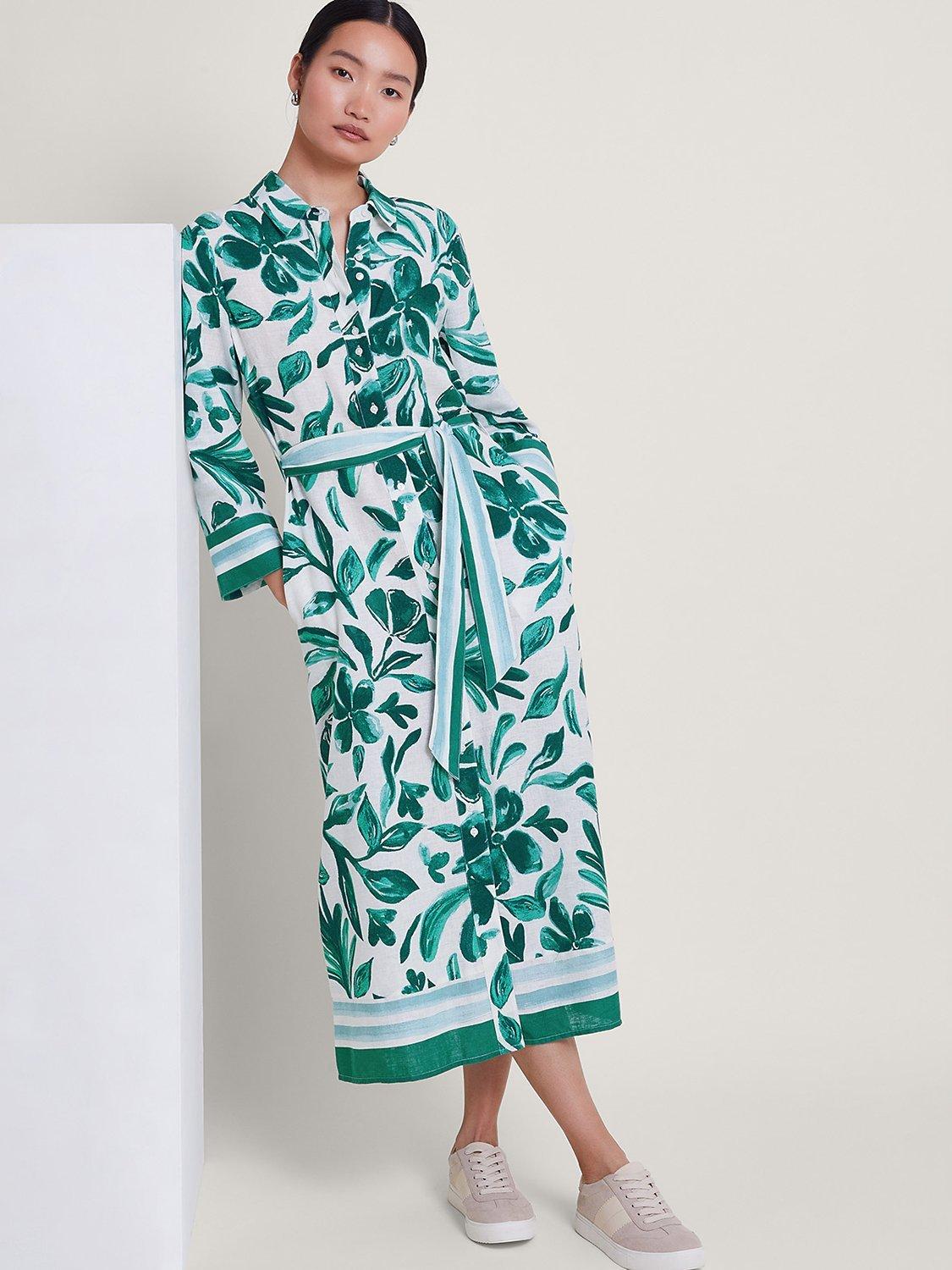 Monsoon Naomi Midi Dress Green