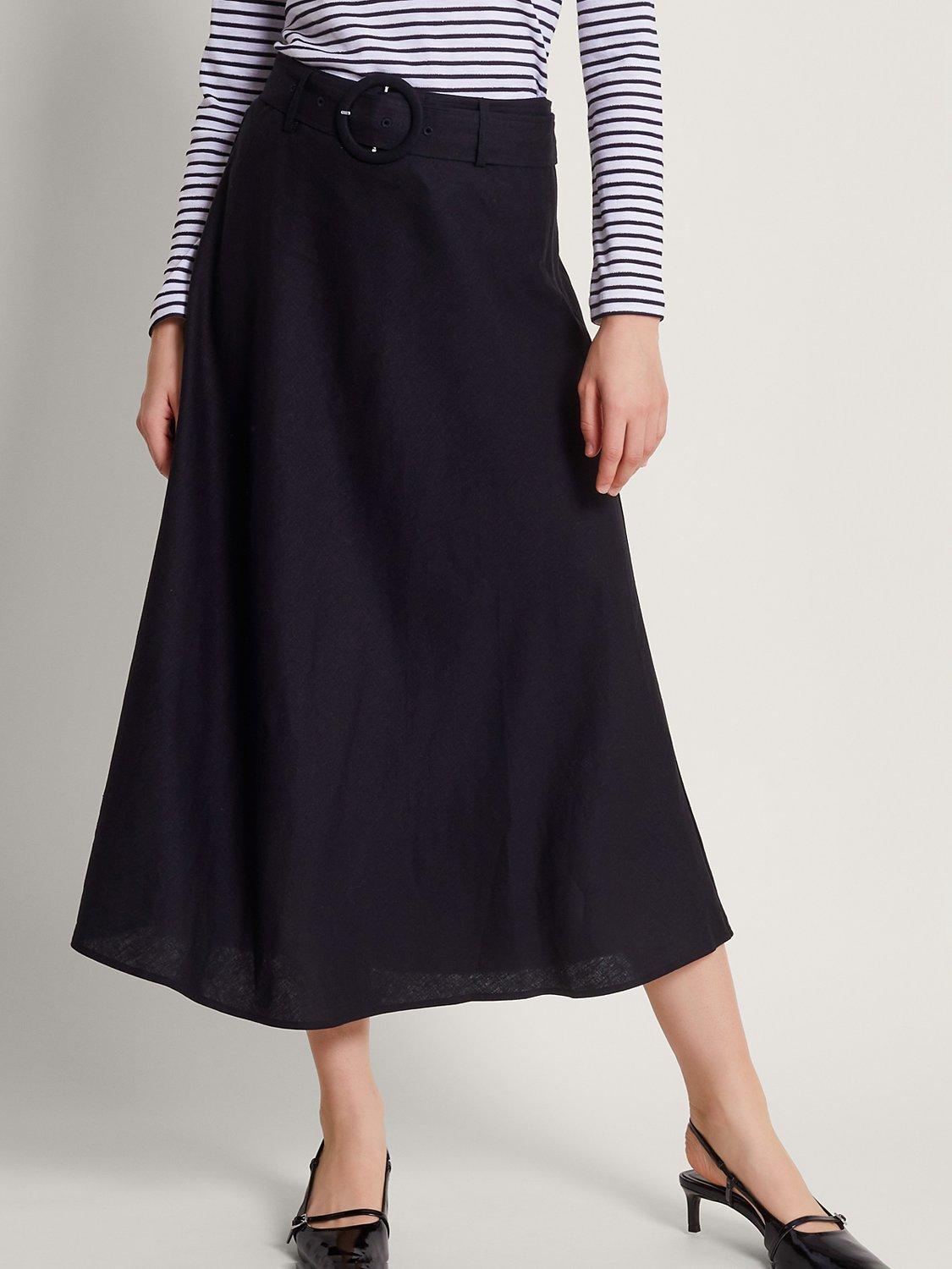 Monsoon Olive Midi Skirt Black