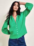 Monsoon Reine Frill Blouse, Green