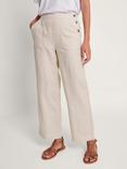 Monsoon Parker Linen Cropped Trousers, Natural