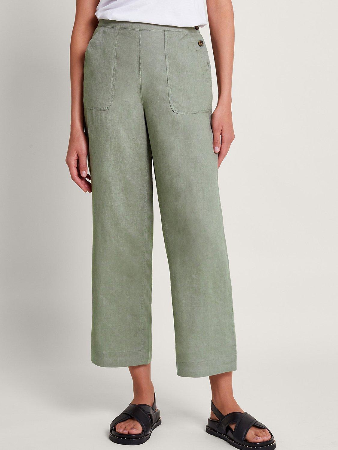 Monsoon Parker Linen Cropped Trousers