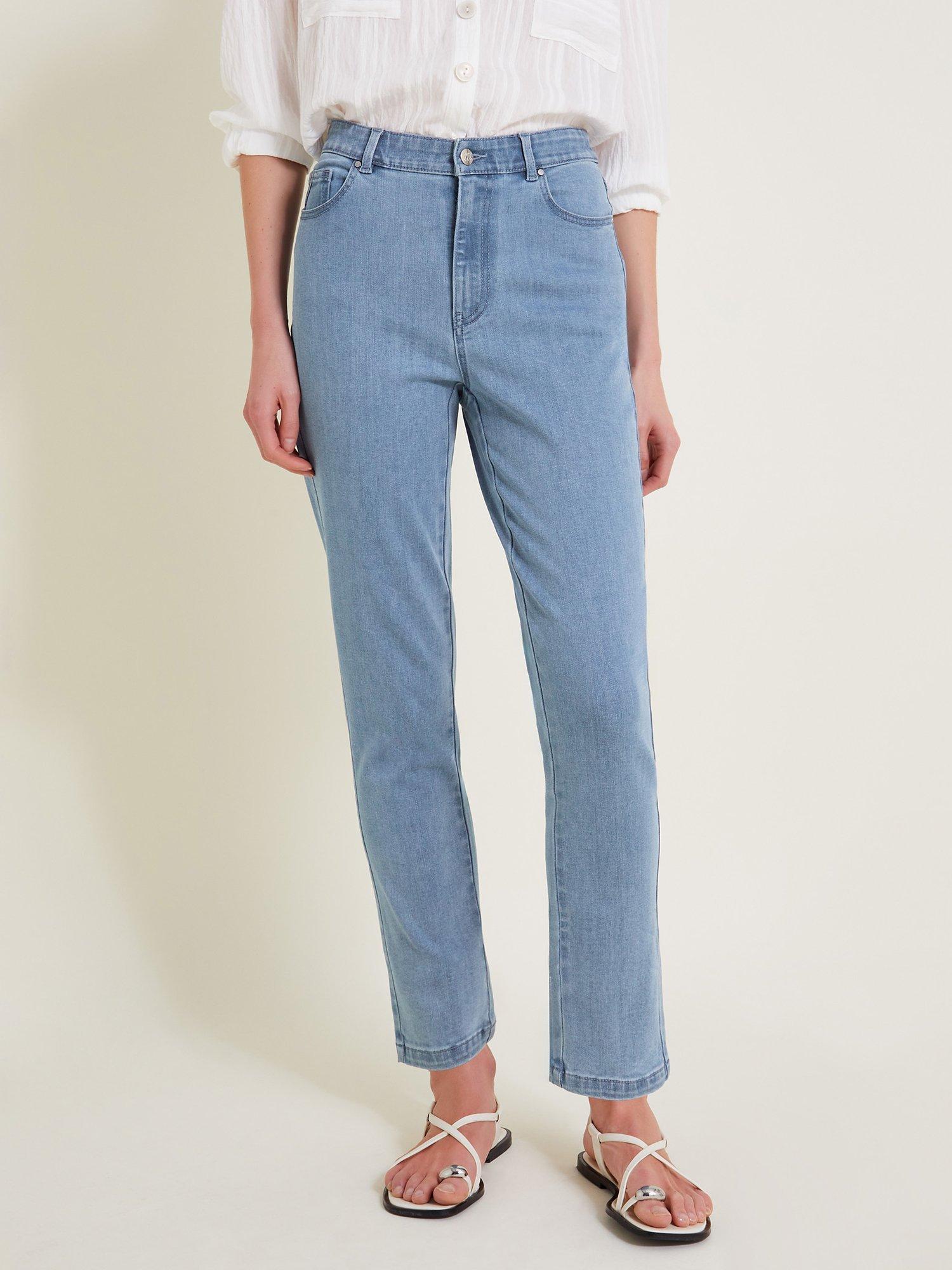 Monsoon Vera Slim Fit Jeans, Light Blue
