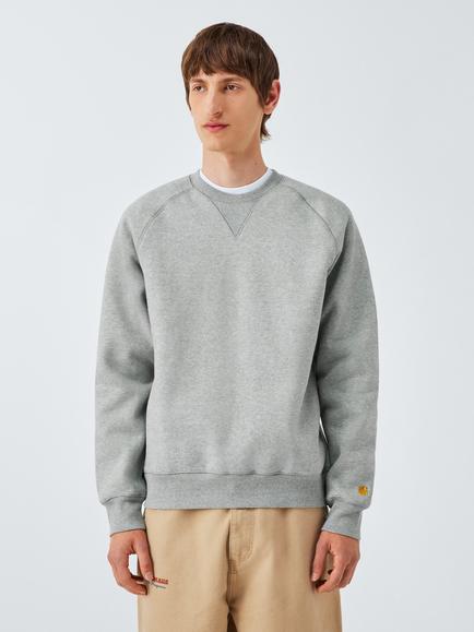 Carhartt WIP Chase Regular Fit Jumper, Grey / Gold