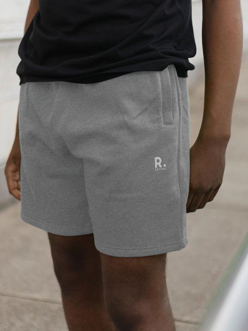 Product image 2 of 2, which shows RATION.L Unisex Organic Cotton Shorts, Athletic Grey, S