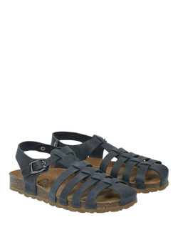 Celtic & Co. Leather Fisherman Sandals - view 2, Navy