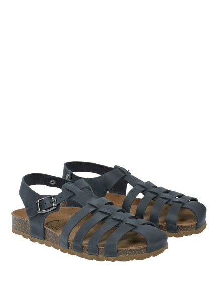 Celtic & Co. Leather Fisherman Sandals - view 2, Navy