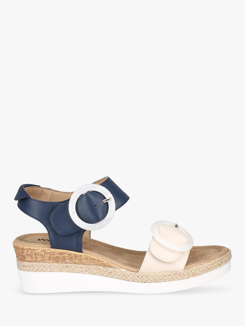Westland by Josef Seibel Espi 06 Low Wedge Sandals, Blue/Cream