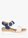 Westland by Josef Seibel Espi 06 Low Wedge Sandals, Blue/Cream