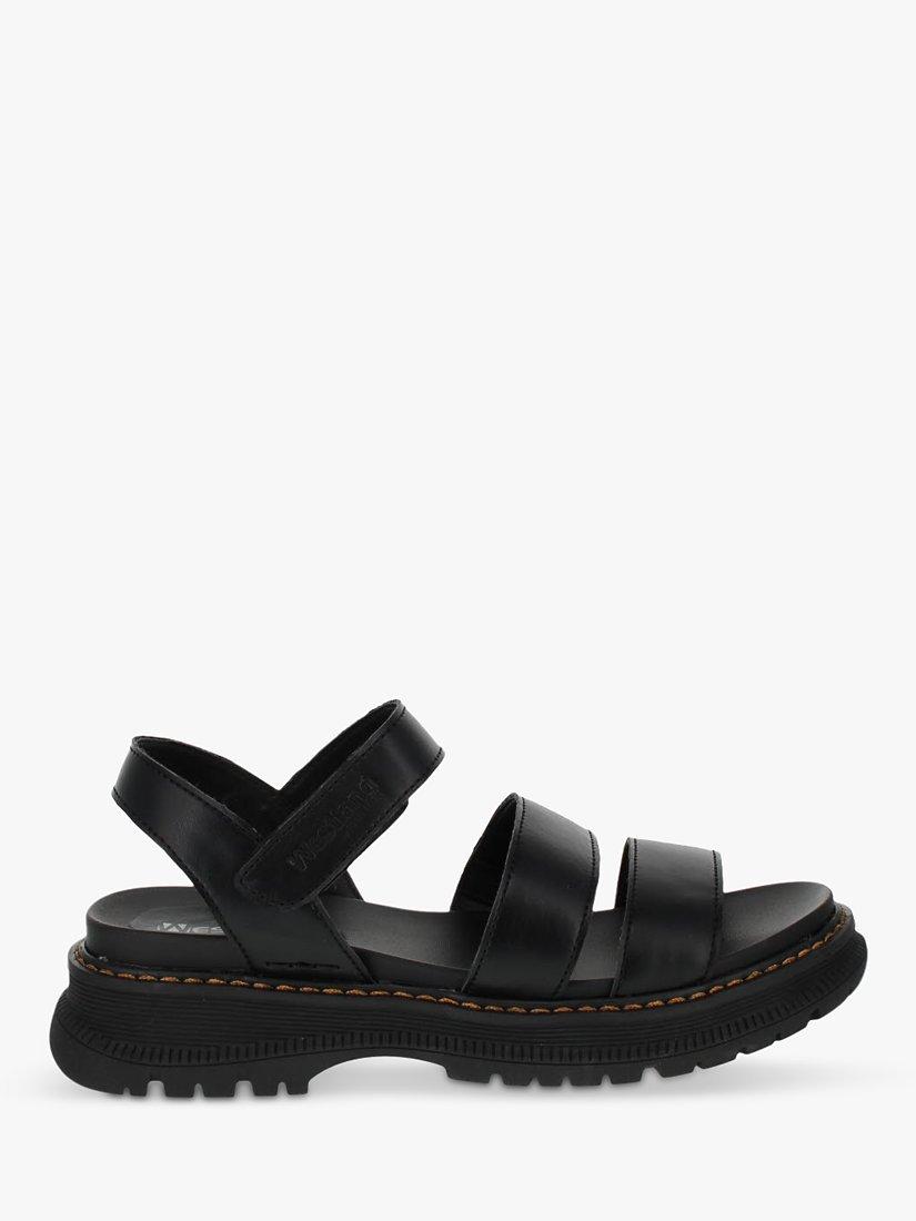 Chunky sole black sandals sale