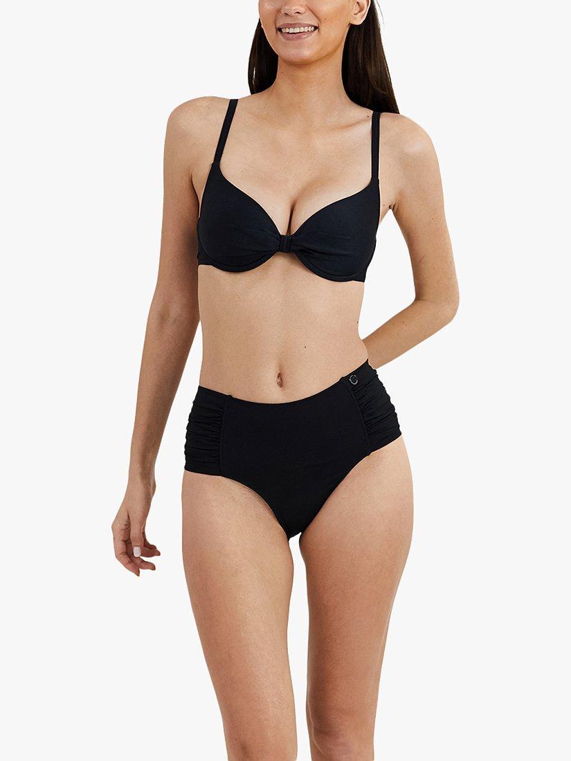 Product image 1 of 2, which shows Panos Emporio Olympia High Waist Bikini Bottoms, Black, 14