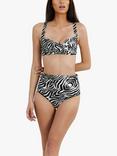 Panos Emporio Chara Zebra Print Fold Down Bikini Bottoms, Multi