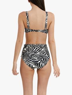 Panos Emporio Chara Zebra Print Fold Down Bikini Bottoms, Multi - view 2, Multi