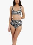 Panos Emporio Medea Zebra Print Bikini Top, White/Black