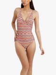 Panos Emporio Simi Art Deco Print Shaping Swimsuit, Multi