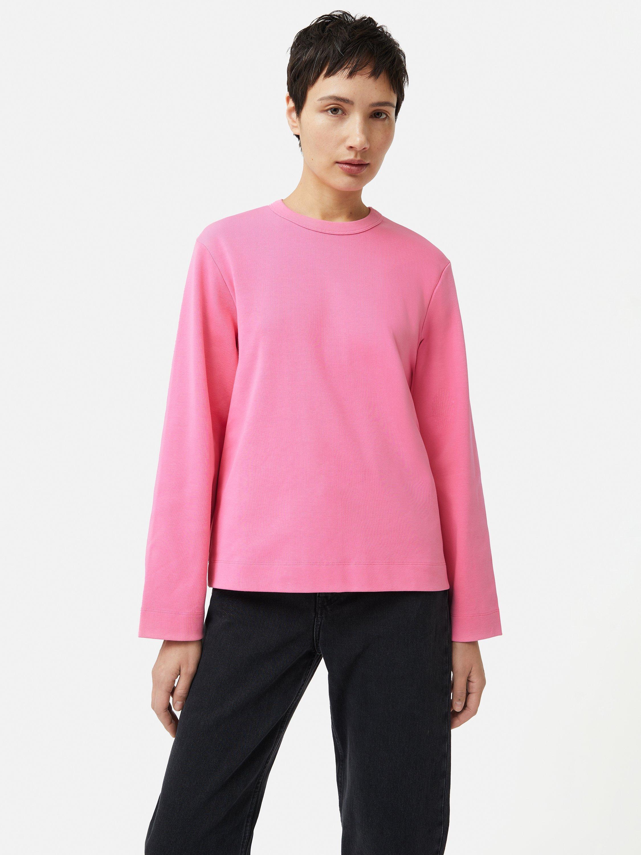 Pink cotton sweatshirt hotsell