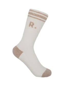 RATION.L Unisex Organic Cotton Blend Socks, Sunny Sand/White - view 2, Sunny Sand/White