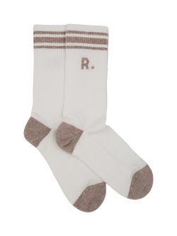 RATION.L Unisex Organic Cotton Blend Socks, Sunny Sand/White, Sunny Sand/White
