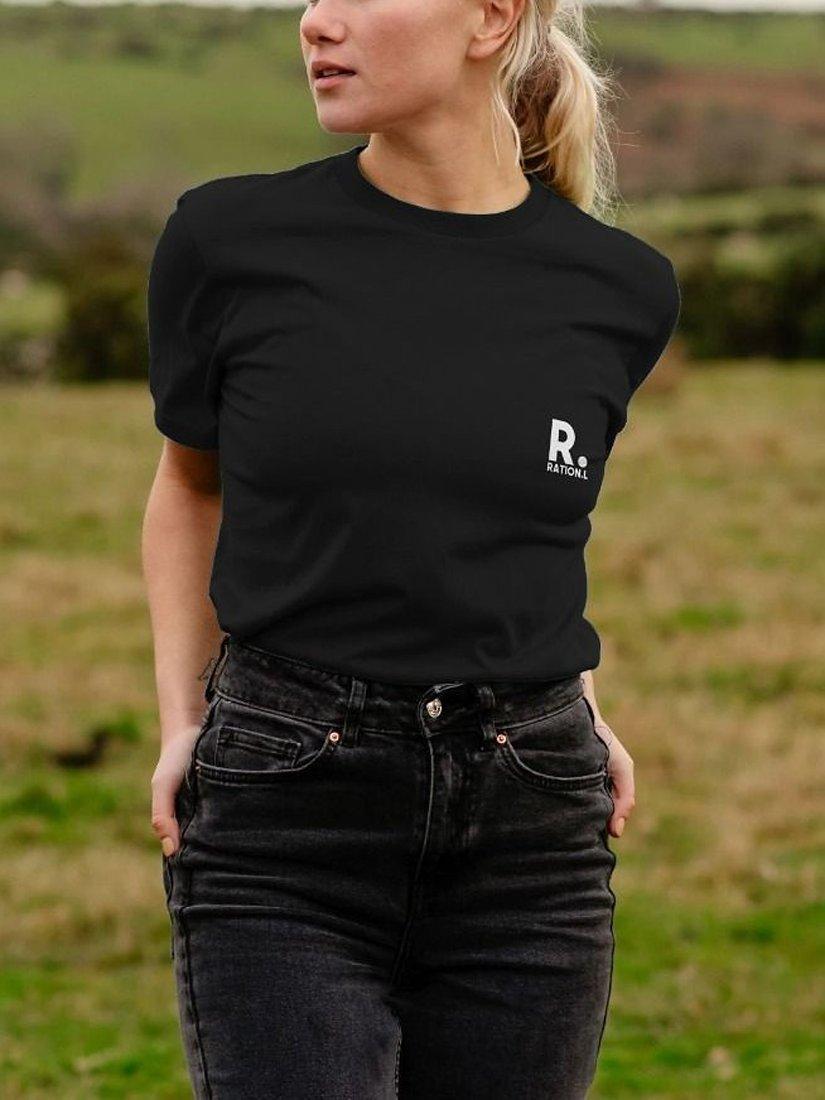 Product image 2 of 4, which shows RATION.L Unisex Organic Cotton T-Shirt, Black, S