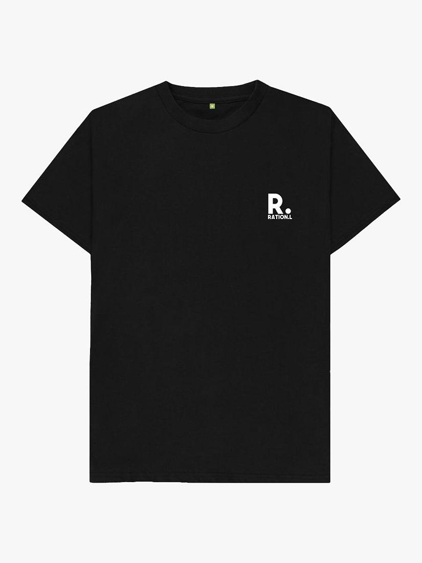 Product image 1 of 4, which shows RATION.L Unisex Organic Cotton T-Shirt, Black, S