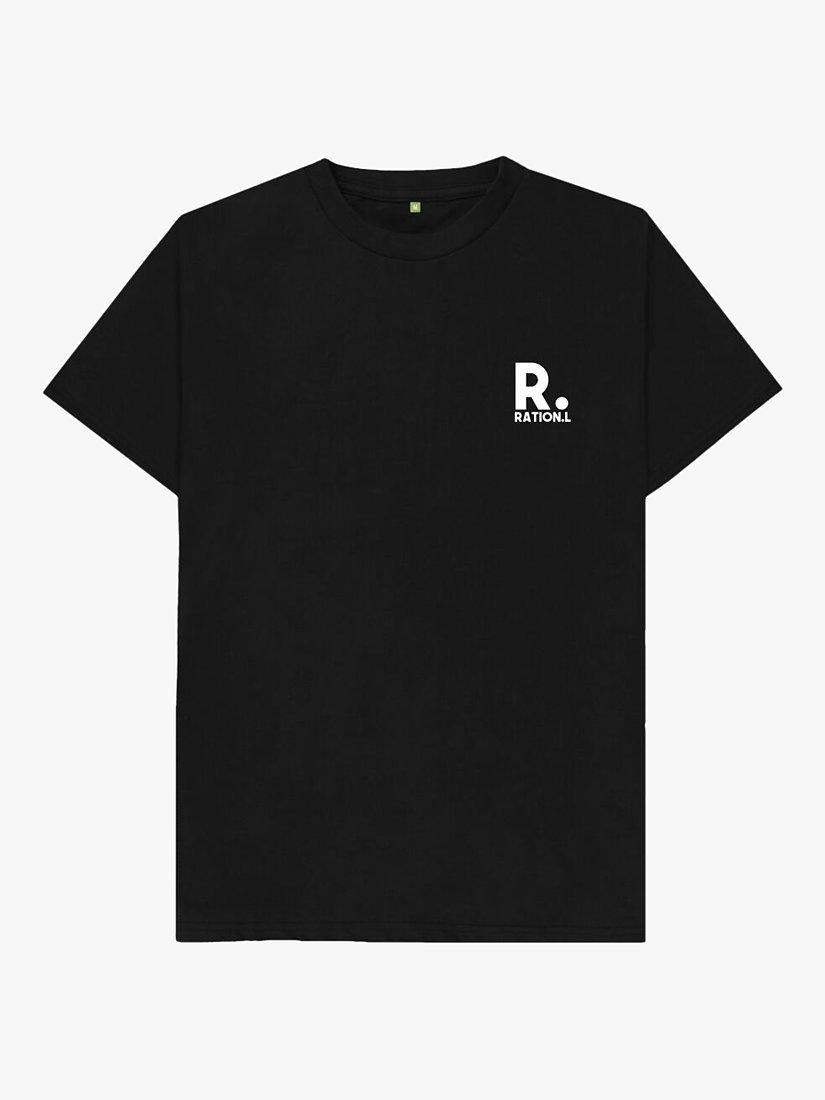 RATION.L Unisex Organic Cotton T-Shirt, Black, S