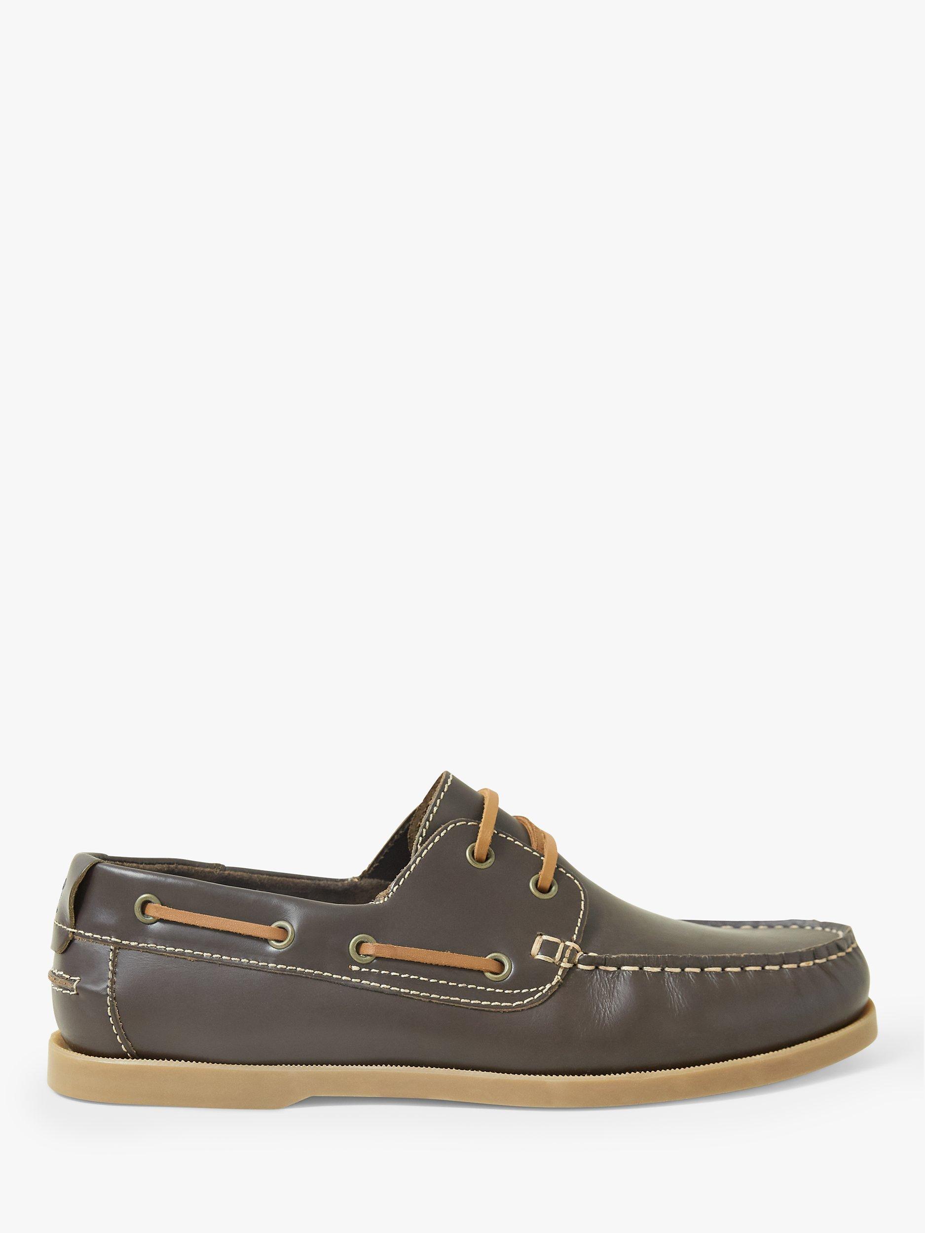 Product image 1 of 5, which shows Crew Clothing Autsell Leather Deck Shoes, Chocolate Brown, 7