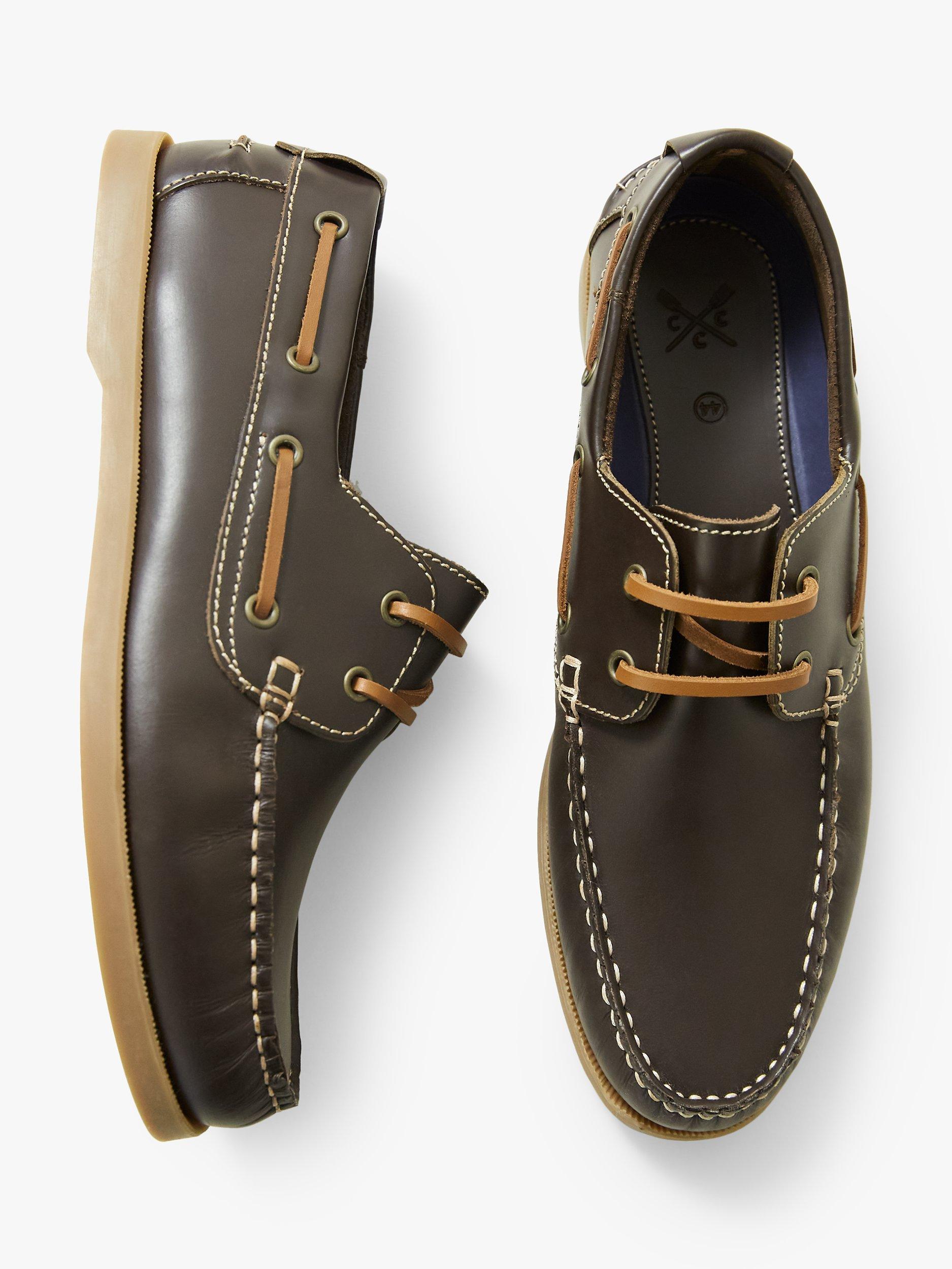 Product image 4 of 5, which shows Crew Clothing Autsell Leather Deck Shoes, Chocolate Brown, 7