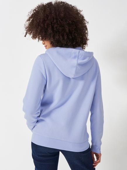 Crew Clothing Zip Through Hoodie, Bright Blue - view 2, Bright Blue