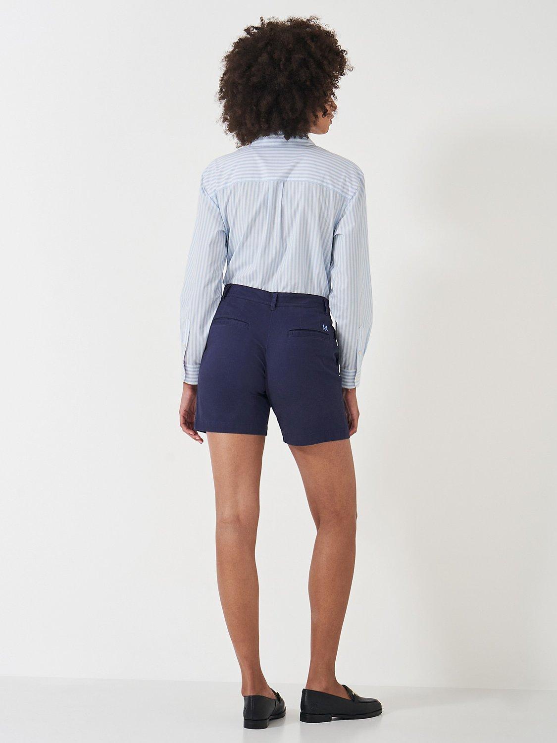 Product image 2 of 5, which shows Crew Clothing Chino Shorts, Navy Blue, 8