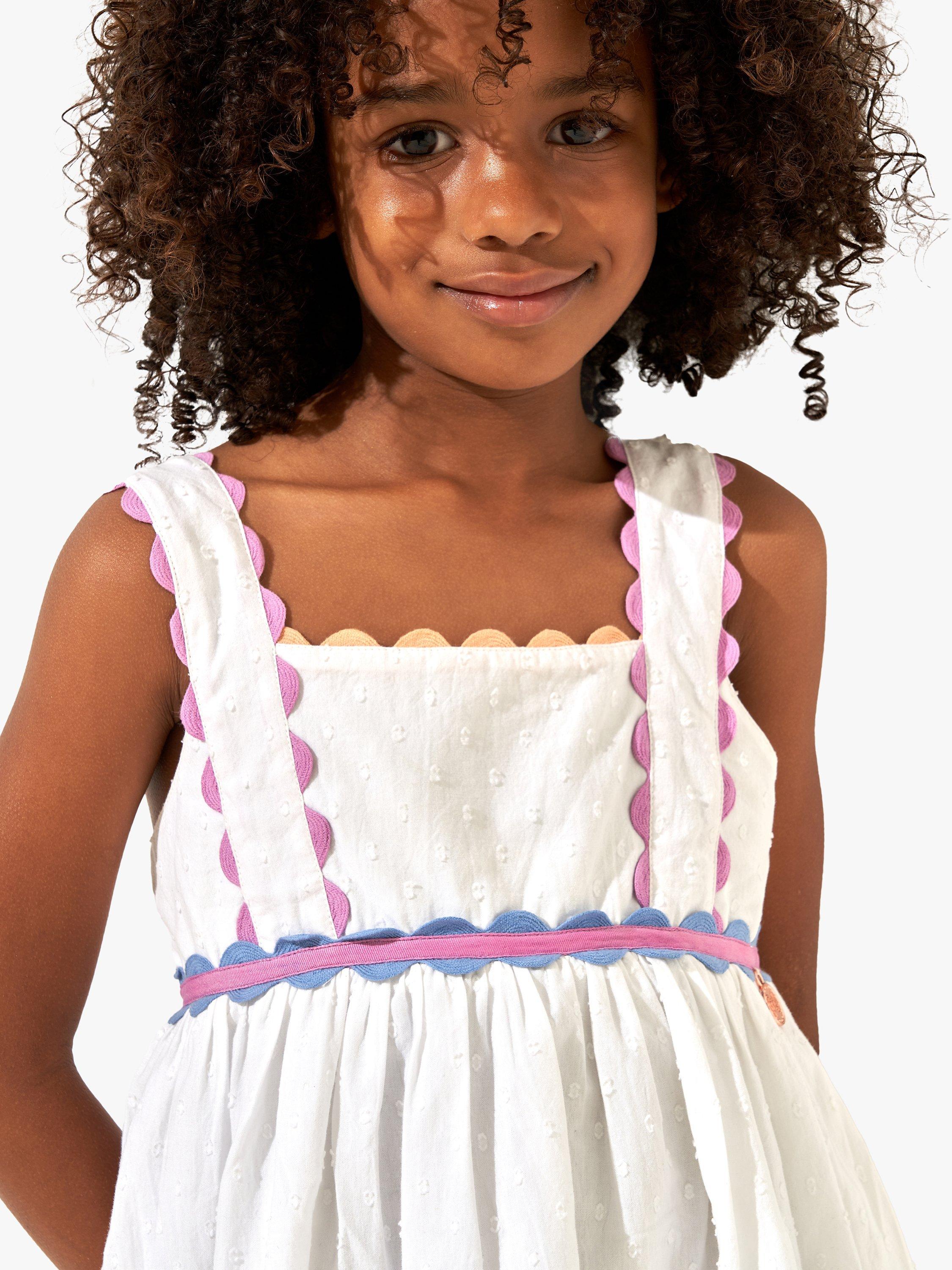 Angel & Rocket Kids' Lia Rik Rak Dress, White, 7 years