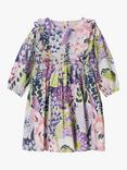 Angel & Rocket Kids' Ellie Floral Print Ruffle Dress, Purple