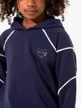 Angel & Rocket Kids' Vittoria Booble Trim Hoodie, Navy