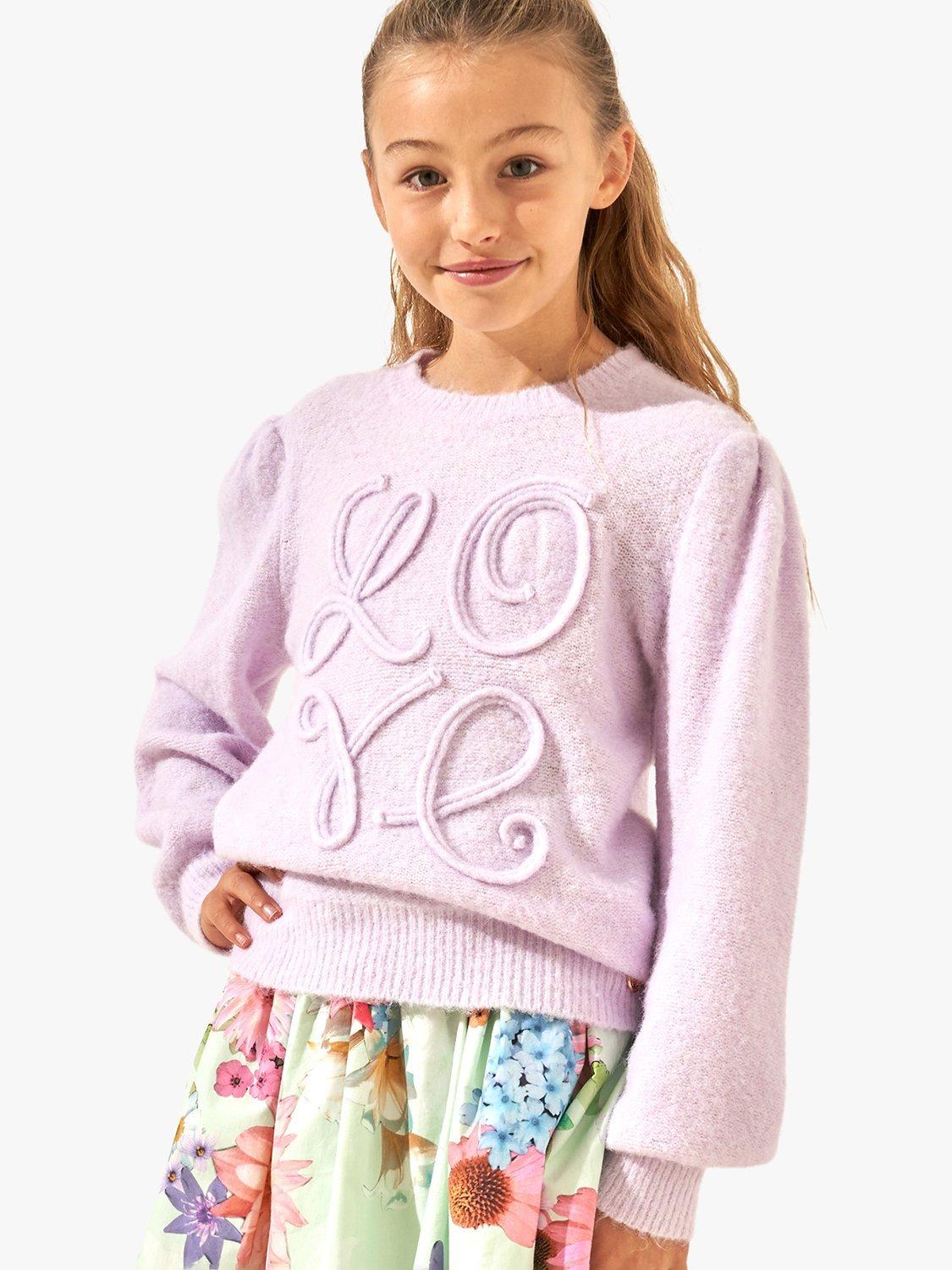 Angel & Rocket Kids' Cecilia Love Supersoft Jumper, Lilac