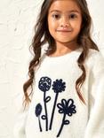 Angel & Rocket Kids' Gabbi Cornellie Flower Jumper, White