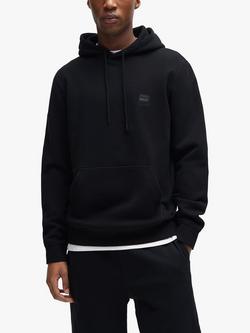 BOSS Cotton Terry Hoodie, Black, Black