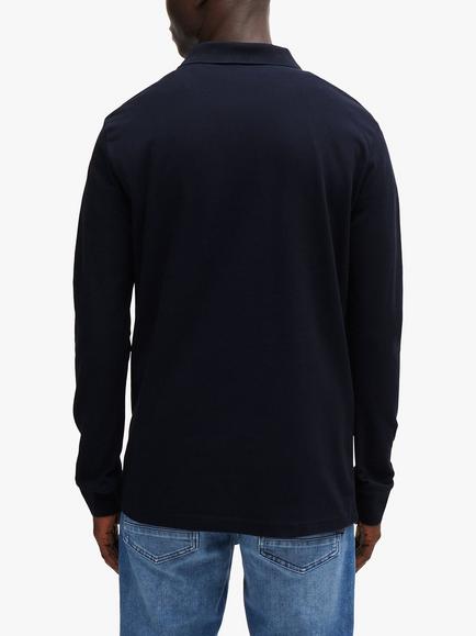 HUGO BOSS BOSS Passerby Long Sleeve Cotton Blend Polo Shirt - view 2, Dark Blue