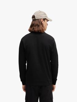 HUGO BOSS BOSS Passerby Long Sleeve Cotton Blend Polo Shirt - view 2, Black