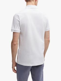 BOSS Stretch Piqué Polo Shirt - view 2, White