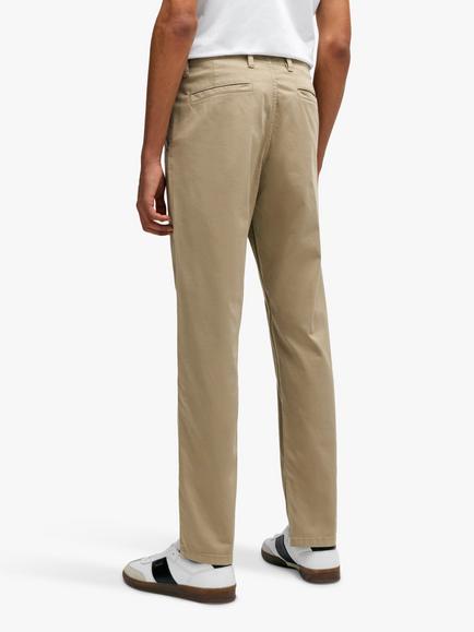 BOSS Cotton Tapered Chinos - view 2, Pastel Brown