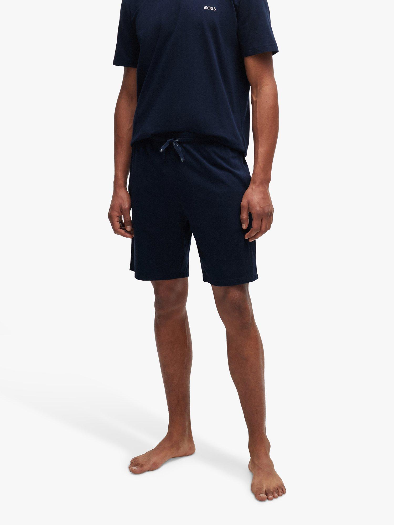 Product image 1 of 5, which shows BOSS Mix&Match Embroidered Logo Shorts, Dark Blue, S