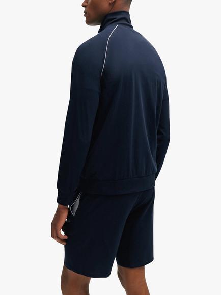 HUGO BOSS BOSS Zip Through Lounge Top, Dark Blue - view 2, Dark Blue