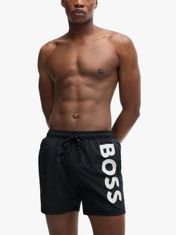 BOSS Quick Dry Logo Swim Shorts, Black