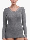 Femilet Juliana Thermal Merino Wool Long Sleeve Top, Heather Grey