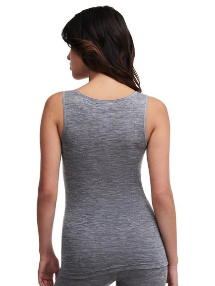 Femilet Juliana Thermal Merino Wool Vest Top - view 2, Heather Grey
