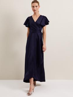 Phase Eight Arabella Satin Maxi Dress, Navy, Navy