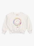 The New Society Kids' Rolling Graphic Sweatshirt, Off White/Multi